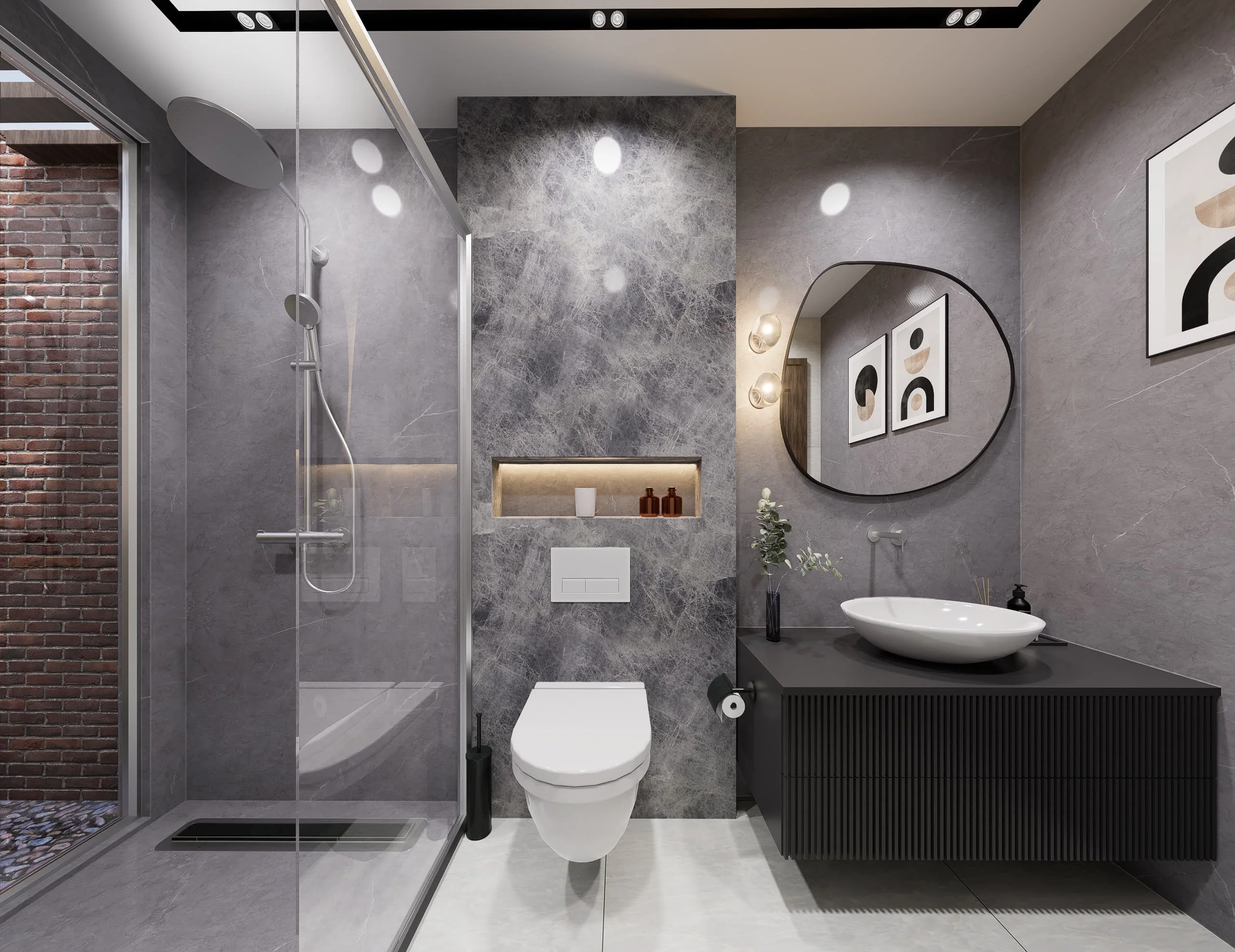 Courtyard Spa Bathroom, Bathrooms production work by Outframe Arc